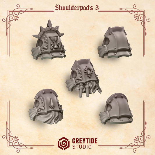 Shoulder Pads #3 | Set of 10 Pieces | GreyTide Studio - Crimson Lords
