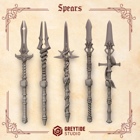 Spears #1 | Set of 5 Pieces | GreyTide Studio - Crimson Lords