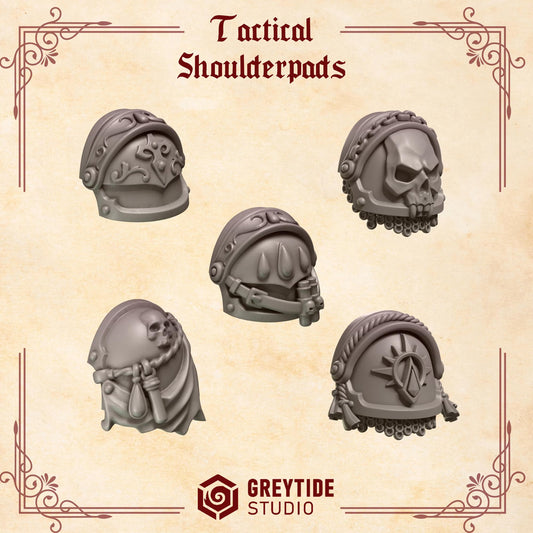Tactical Shoulder Pads | Set of 10 Pieces | GreyTide Studio - Crimson Lords