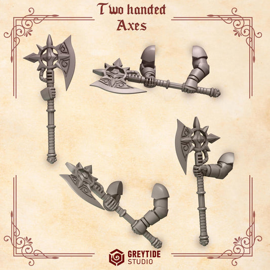 Two Handed Axes | Set of 5 Pieces | GreyTide Studio - Crimson Lords