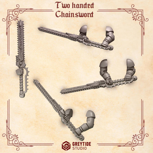 Two Handed Chainswords | Set of 5 Pieces | GreyTide Studio - Crimson Lords
