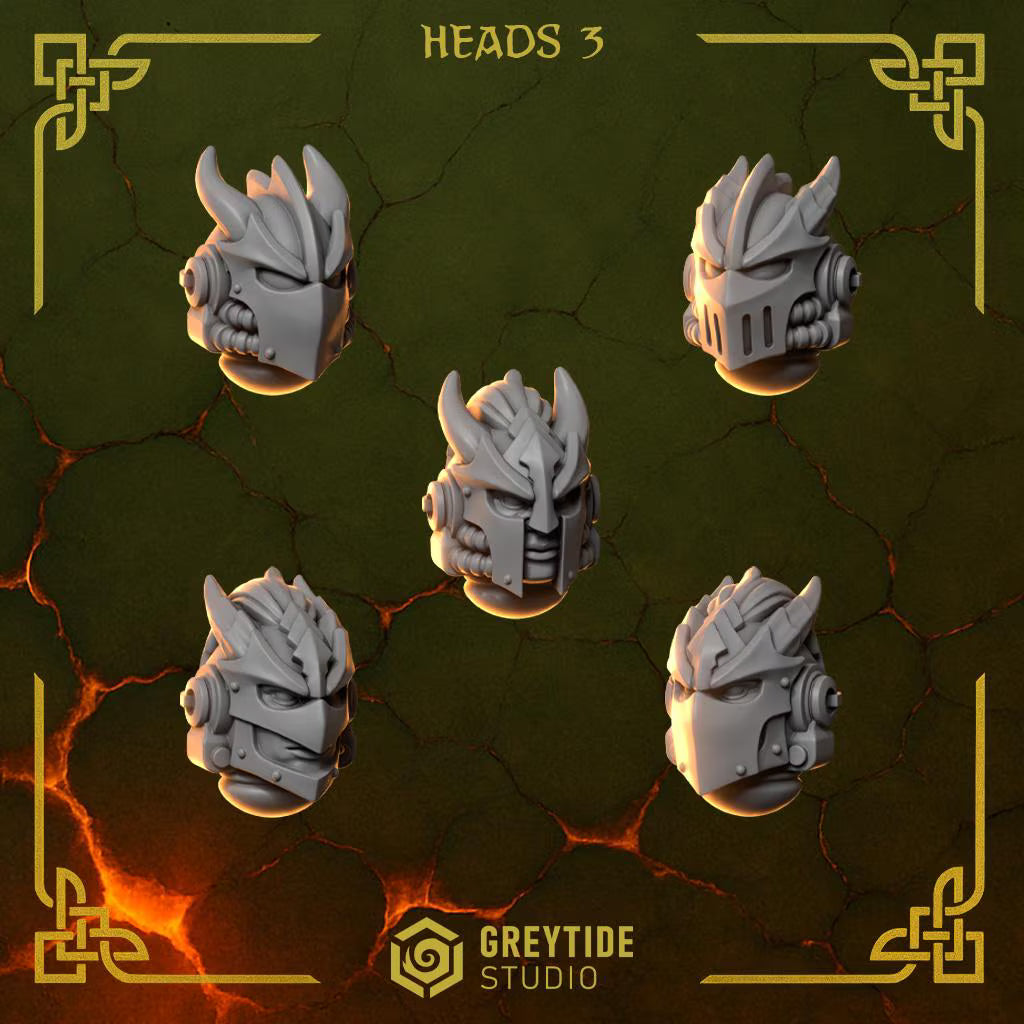 Heads #3 | Set of 5 Pieces | GreyTide Studio - Anvil Wardens