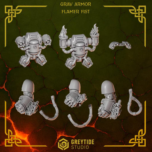 GRAV Flame Packs | Set of 18 Pieces (3 Model Conversion) | GreyTide Studio - Anvil Wardens
