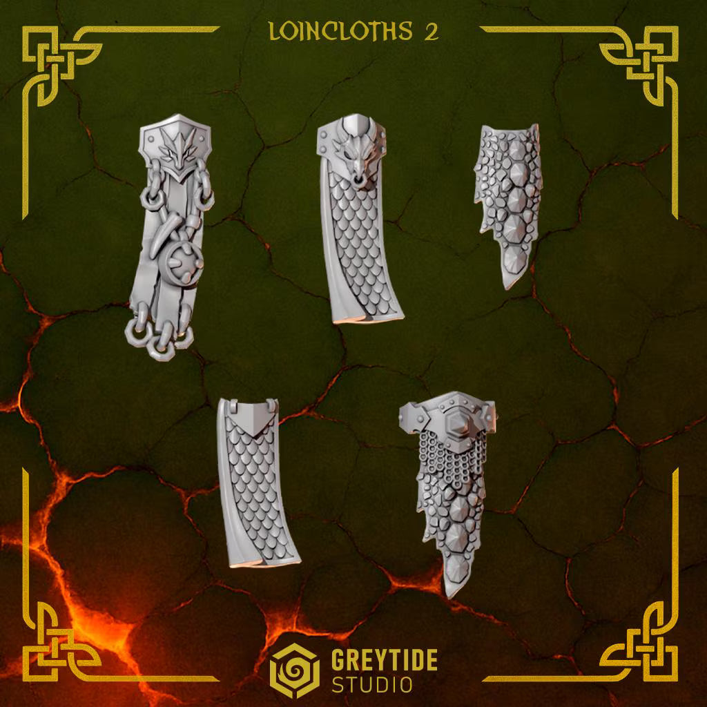 Loincloths #2 | Set of 5 Pieces | GreyTide Studio - Anvil Wardens