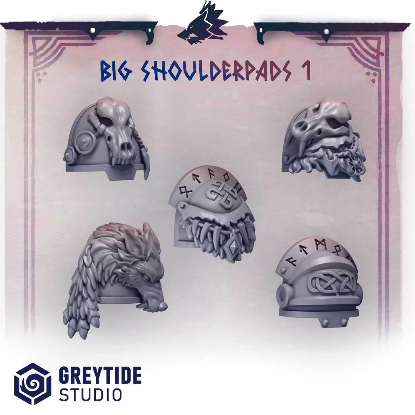 BIG Shoulder Pads #1 | Set of 10 Pieces | GreyTide Studio - Primal Hounds