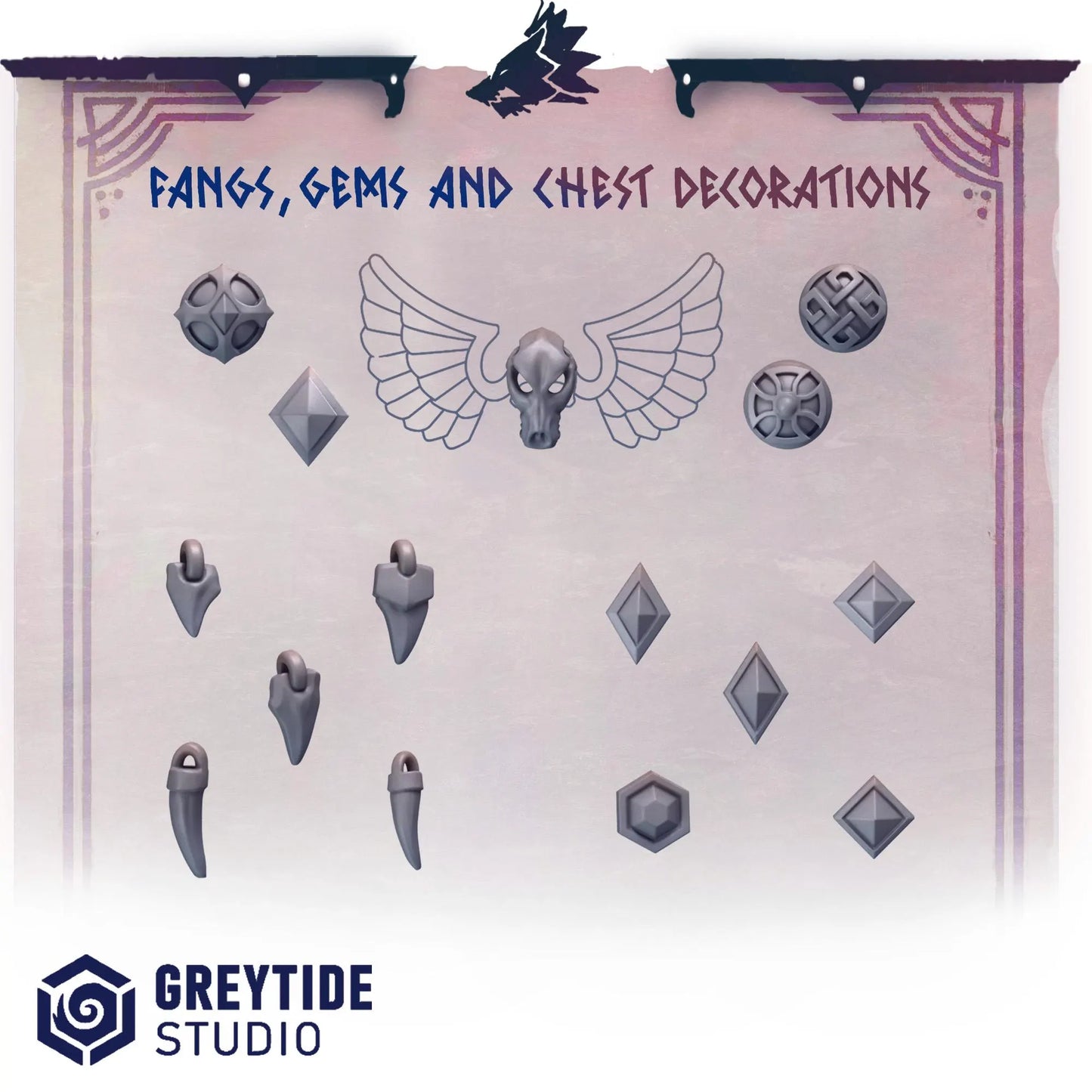 Chest Decorations | Set of 60 Pieces | GreyTide Studio - Primal Hounds