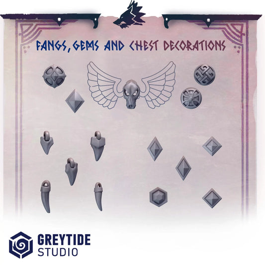 Chest Decorations | Set of 60 Pieces | GreyTide Studio - Primal Hounds