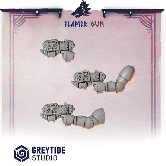 Flamer Pistols | Set of 5 Pieces | GreyTide Studio - Primal Hounds