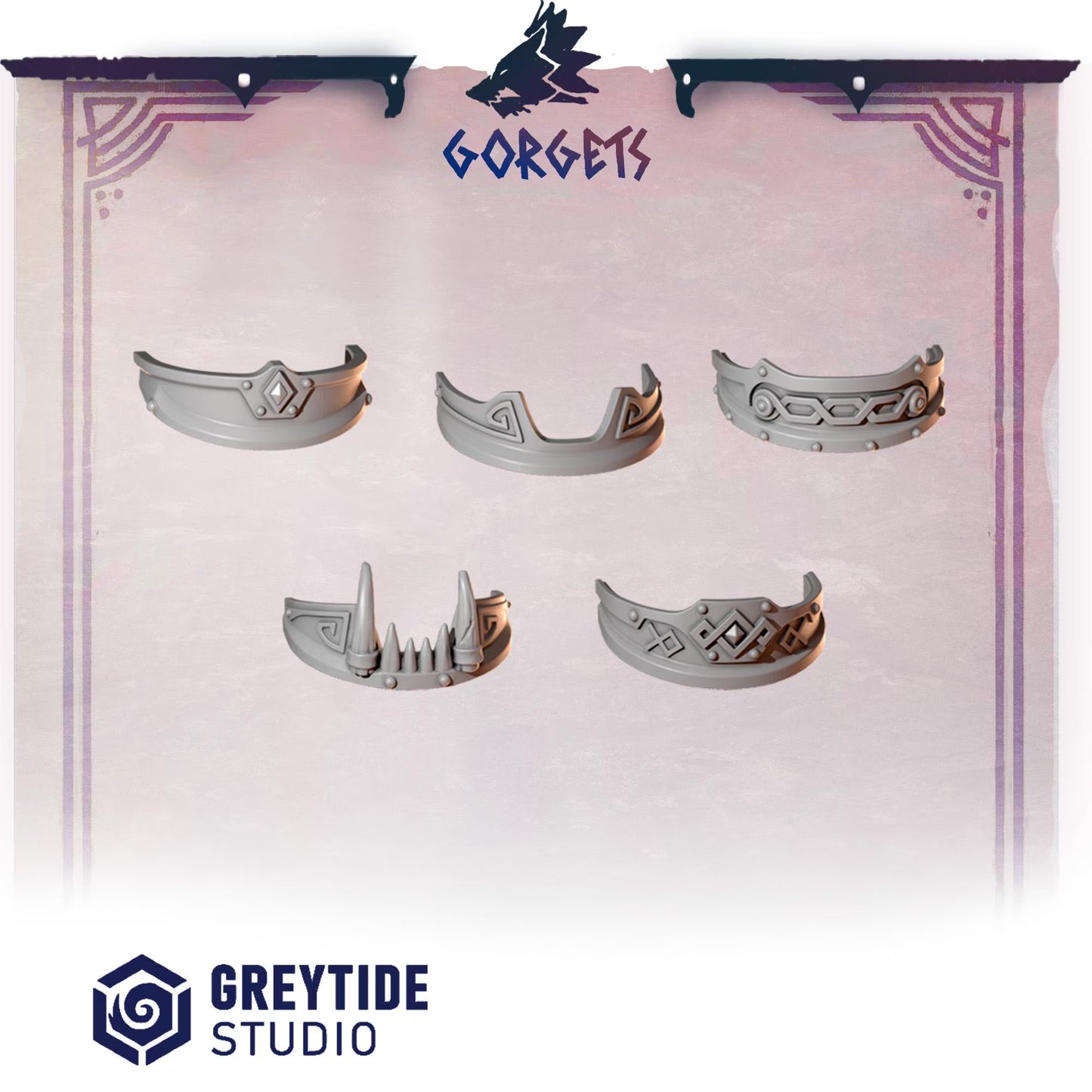 BIG Gorgets | Set of 10 Pieces | GreyTide Studio - Primal Hounds