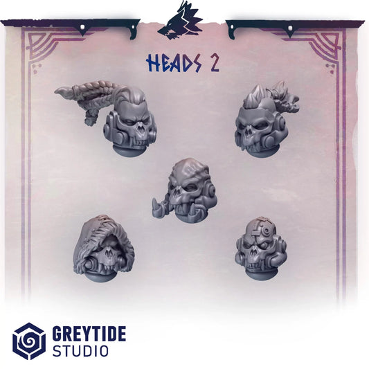 Heads #2 | Set of 5 Pieces | GreyTide Studio - Primal Hounds