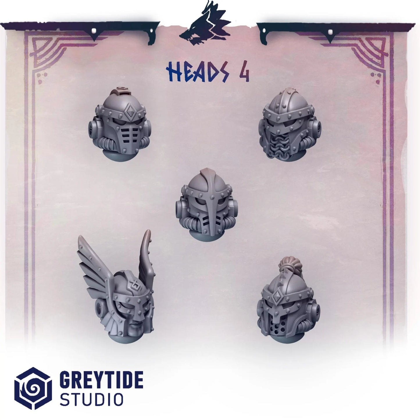 Heads #4 | Set of 5 Pieces | GreyTide Studio - Primal Hounds