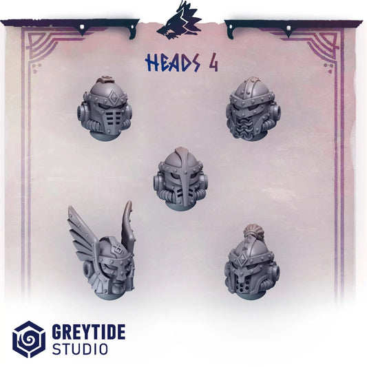 Heads #4 | Set of 5 Pieces | GreyTide Studio - Primal Hounds