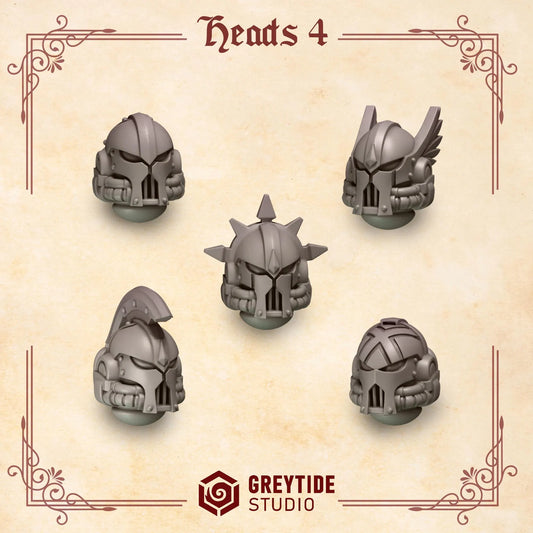 Heads #4 | Set of 5 Pieces | GreyTide Studio - Crimson Lords