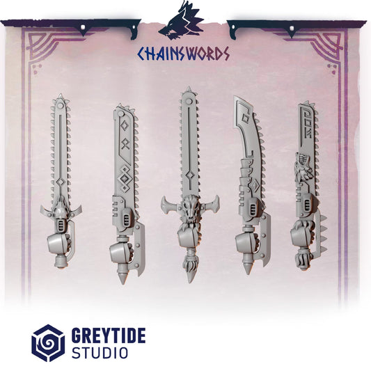 Chainswords | Set of 5 Pieces | GreyTide Studio - Primal Hounds