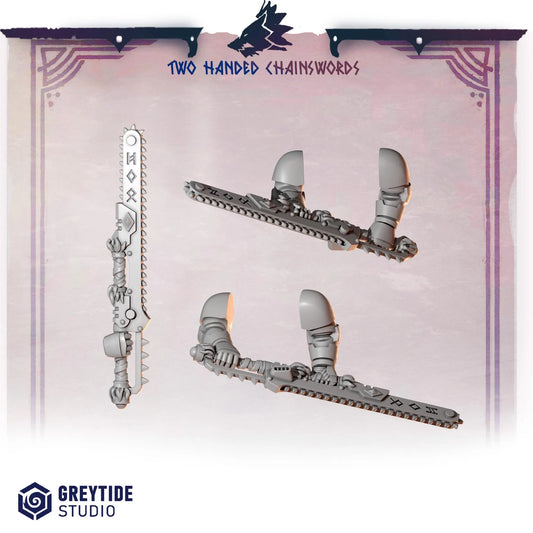 Two Handed Chainswords | Set of 5 Pieces | GreyTide Studio - Primal Hounds