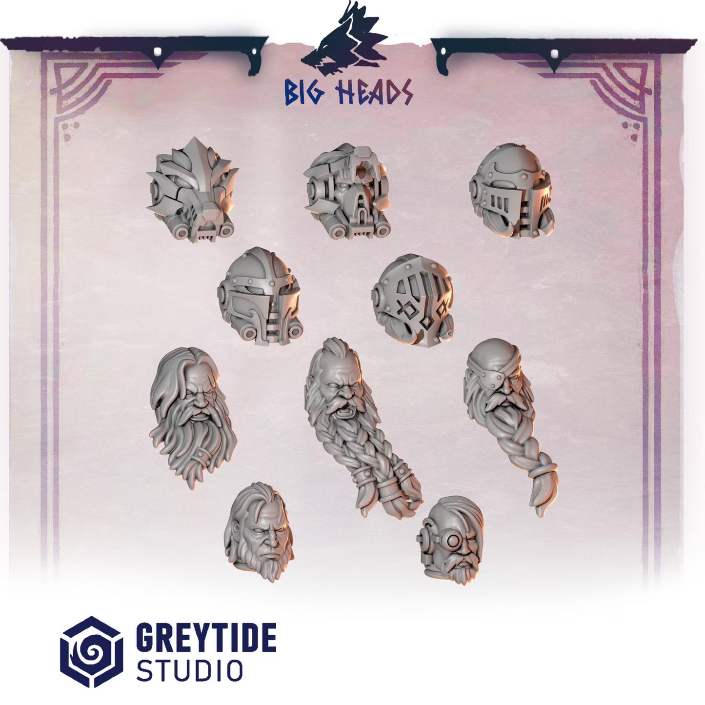 Big Heads #1 | Set of 5 or 10 Pieces | GreyTide Studio - Primal Hounds