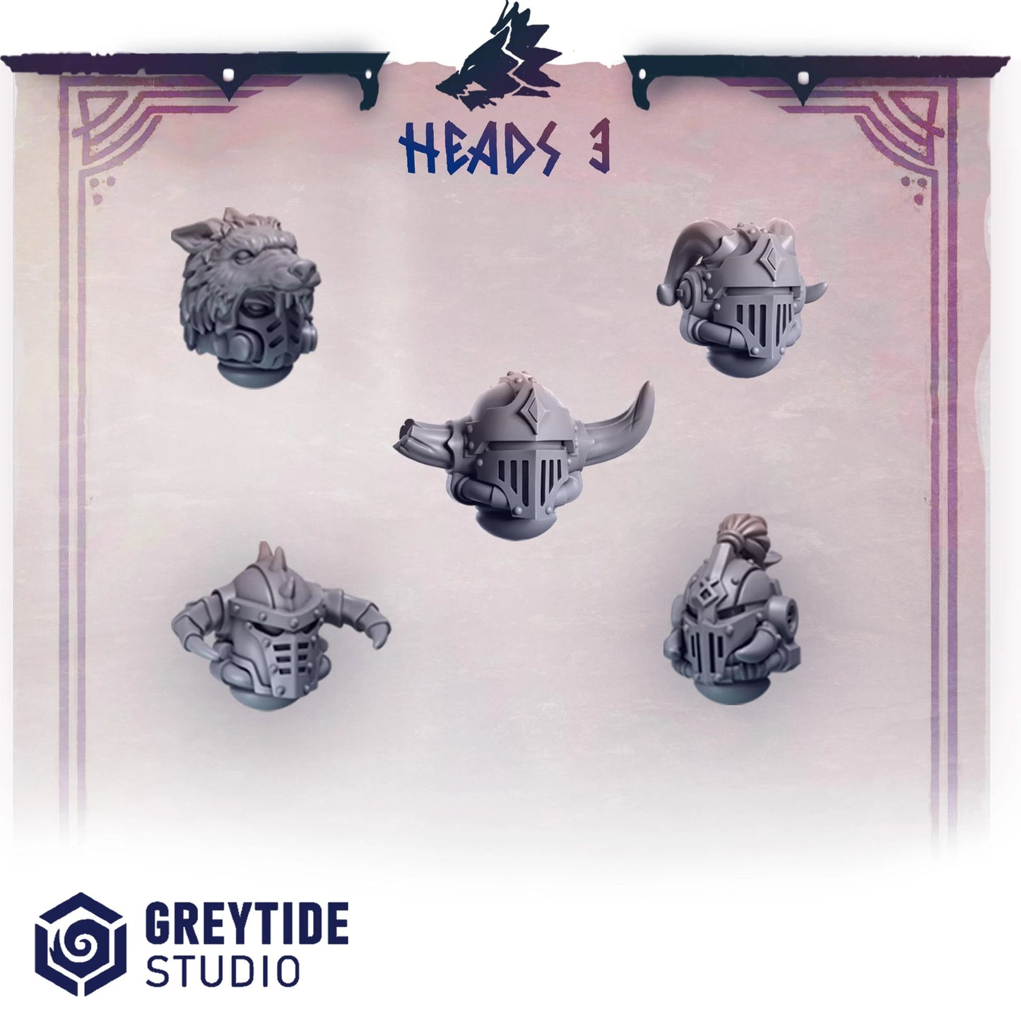 Heads #3 | Set of 5 Pieces | GreyTide Studio - Primal Hounds
