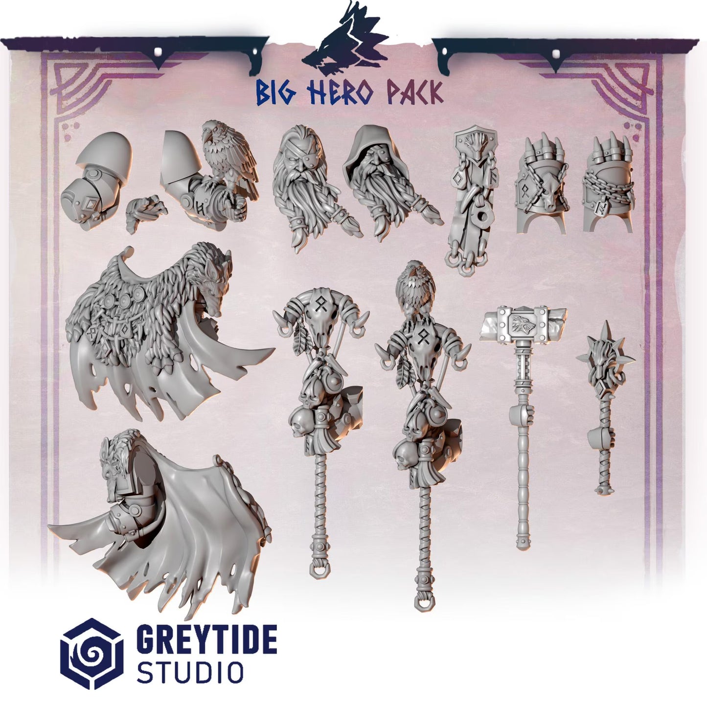 BIG Hero Upgrade Kit | Set of 13 Pieces | GreyTide Studio - Primal Hounds