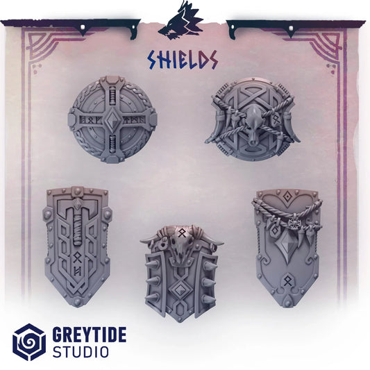 Shields | Set of 5 Pieces | GreyTide Studio - Primal Hounds