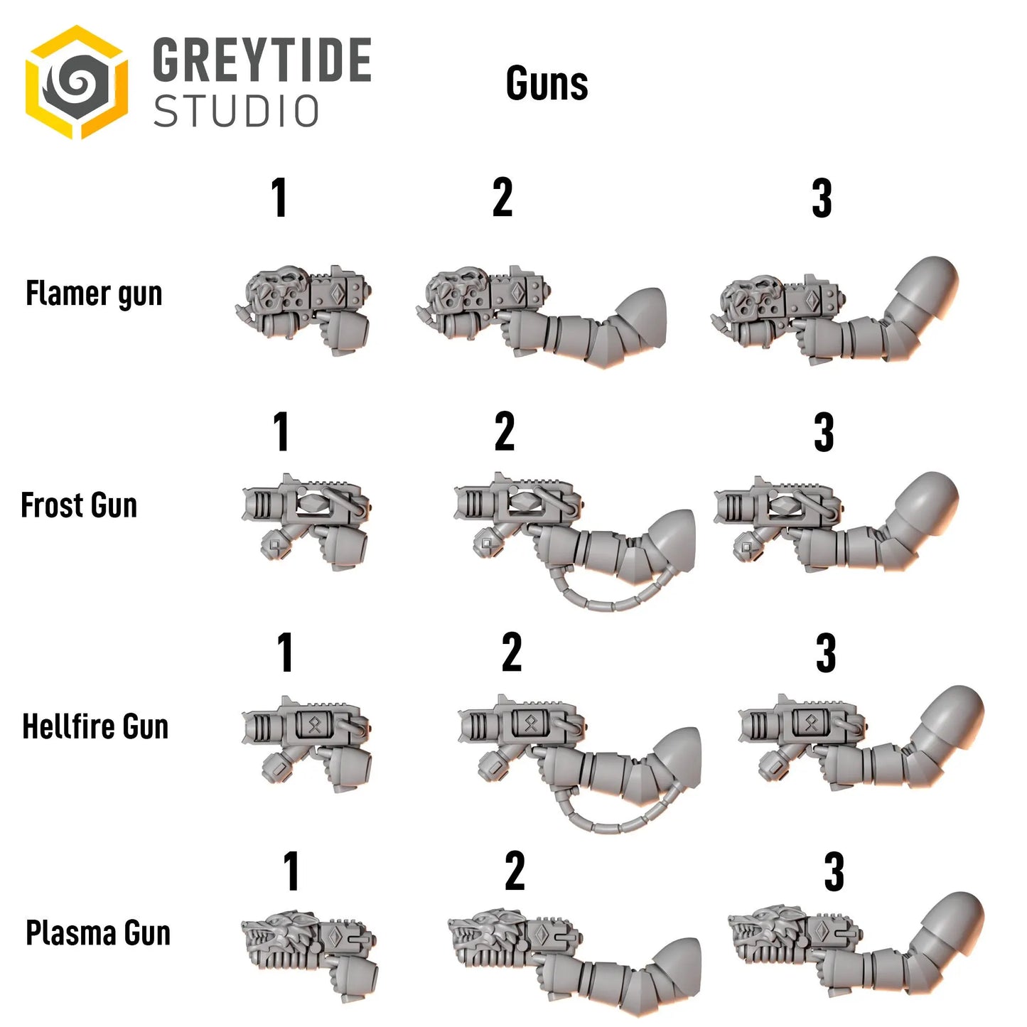 Plasma Pistols | Set of 5 Pieces | GreyTide Studio - Primal Hounds